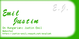 emil justin business card